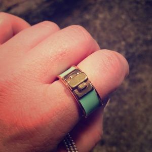 BCBG Teal & Gold ring